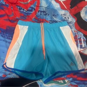 Adidas Blue and Red Athletic Shorts